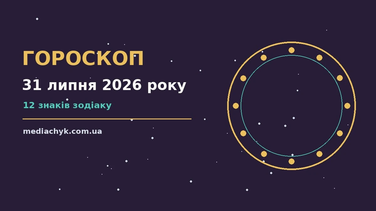 Гороскоп на 31 липня 2026 року: детальний прогноз дня про події, зустрічі та вибір
